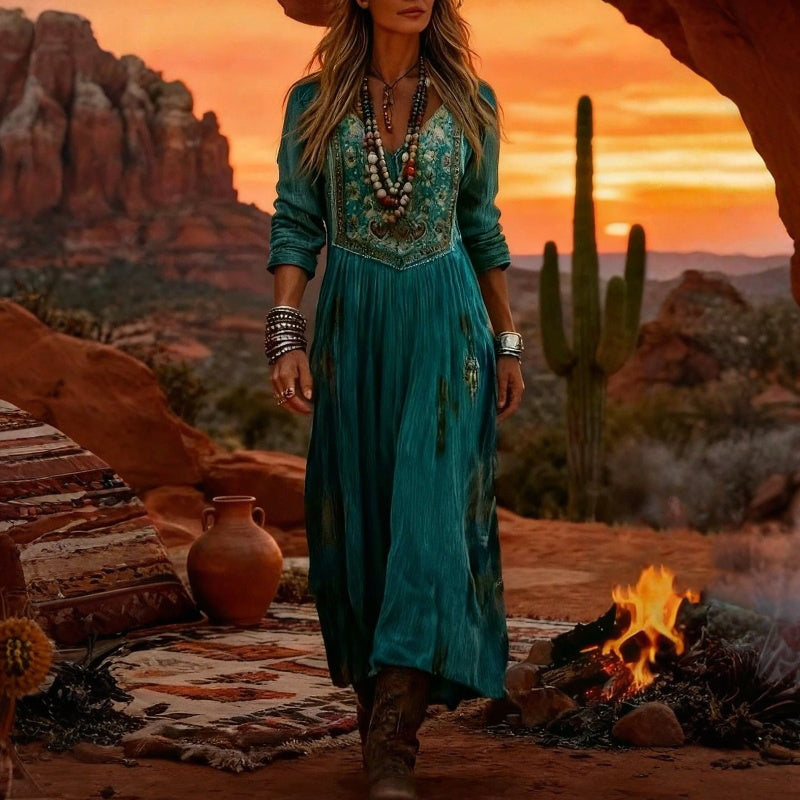 EVELYN | Vestido Maxi Bohemio Elegante