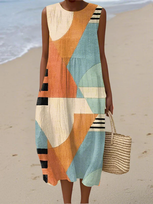 Iris | Vestido Midi Geometrico