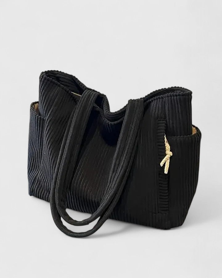 LIORANE | Bolso de canalé con detalles de cordón