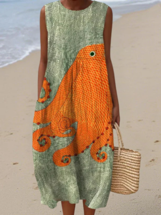 Giulia | Vestido Midi Oceanico