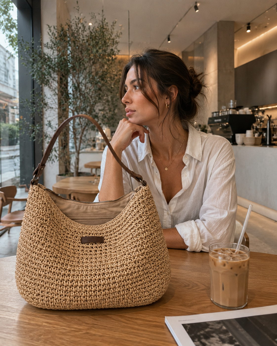 SIMONA | Bolso trenzado elegante.