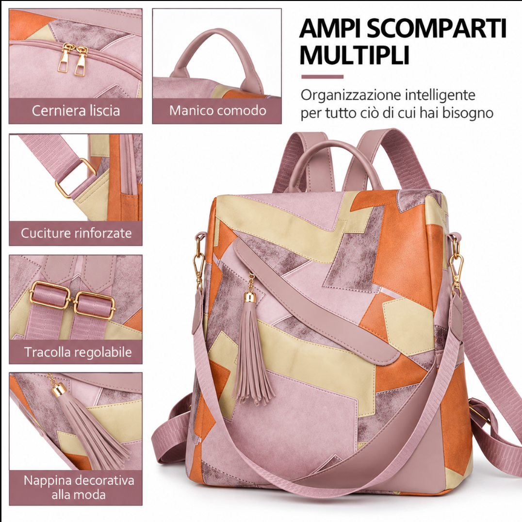 GISELLA | Mochila Antirrobo de Cuadros