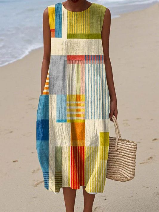 Eva | Vestido Midi Midi Geometrico
