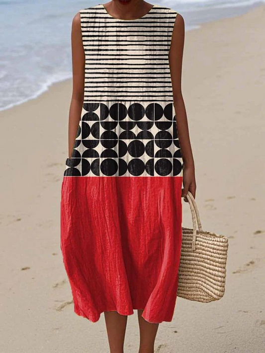Jane | Vestido Midi con Bloque de Colores