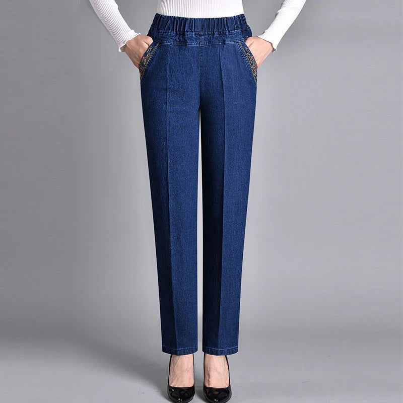 Edurne | Jeans con bolsillos laterales y cintura elástica