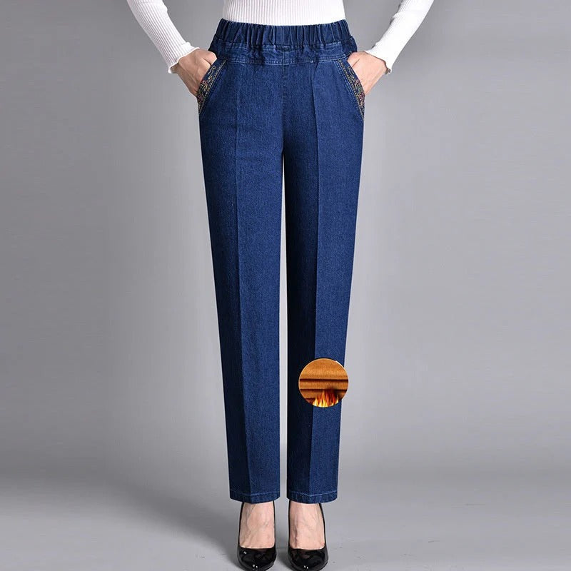 Edurne | Jeans con bolsillos laterales y cintura elástica